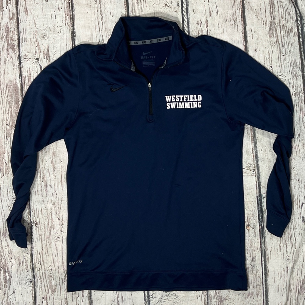 Westfield New Jersey Swimming Nike Dri-Fit Blue Athletic Zip Up Jacket Gym